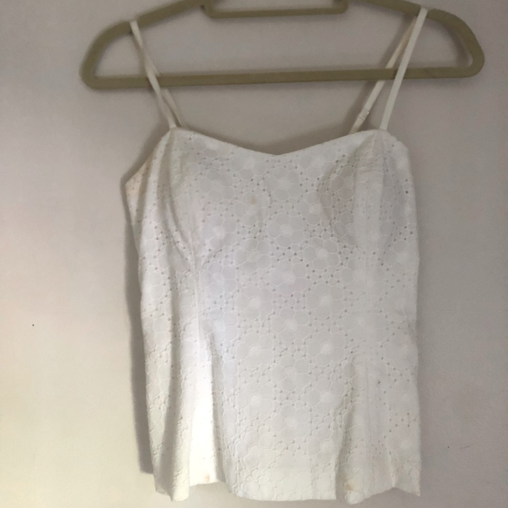 Lily Pulitzer white laced top, with cute tie